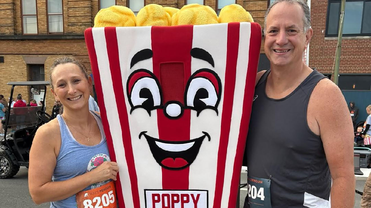 Mike is all smiles after finishing his 5K race post-surgery.
