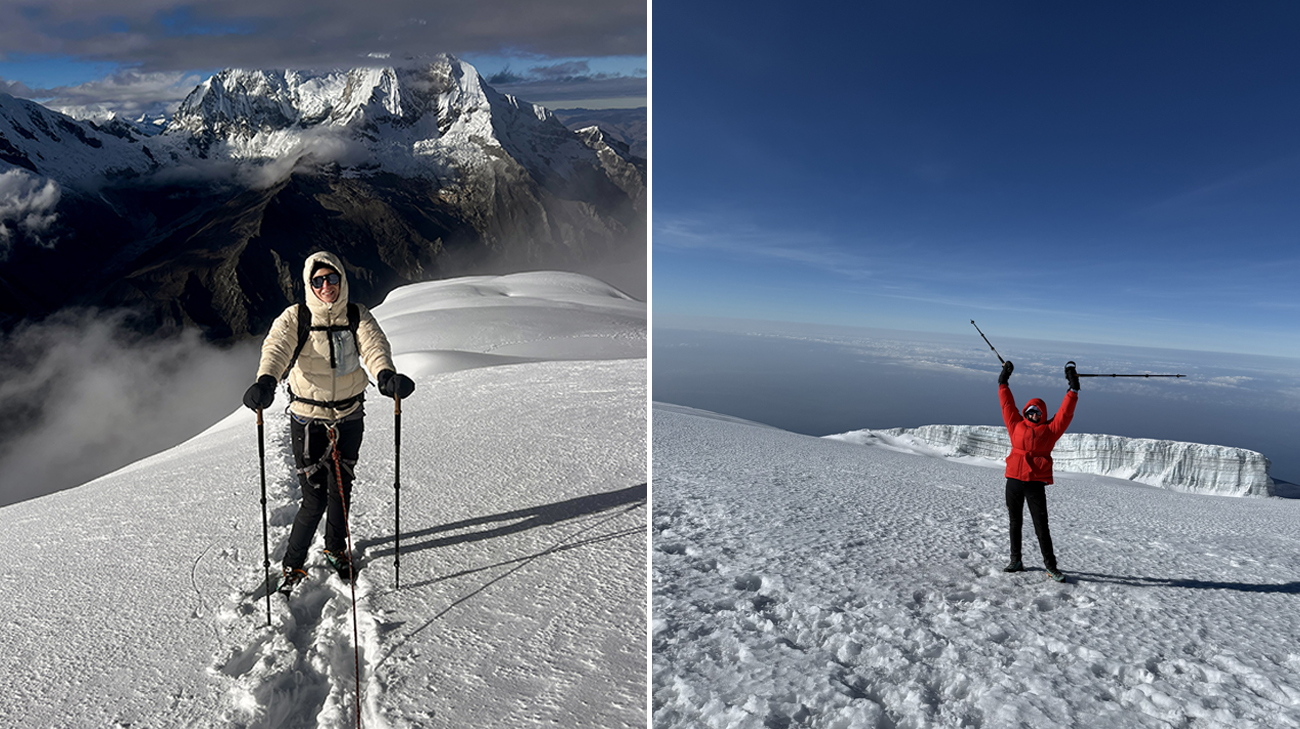 Janella snowshoeing in the mountains