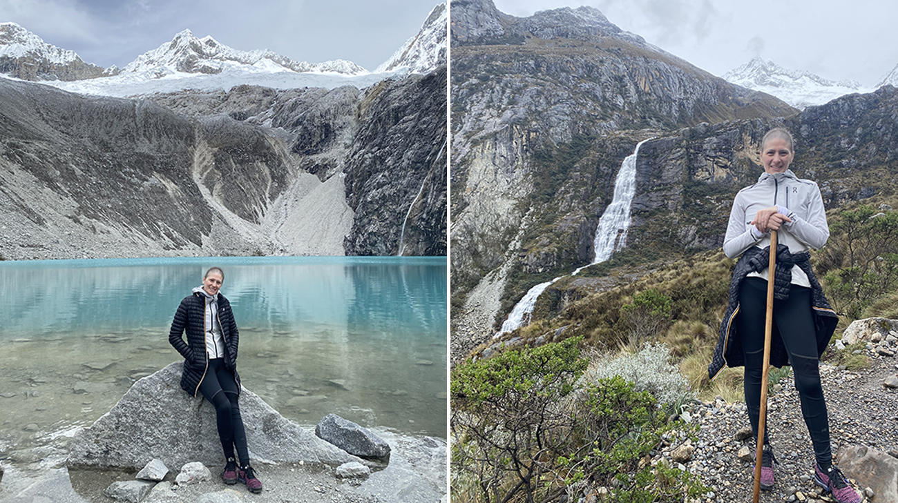 Janella hiking in the mountains