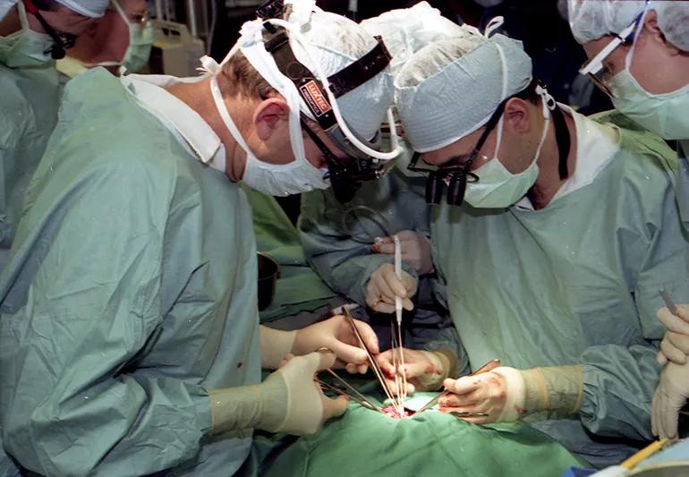 Toby Cosgrove, MD during minimally invasive heart valve surgery